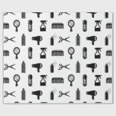 Friseur-Muster CUSTOM FARBE Geschenkpapier (Flach)