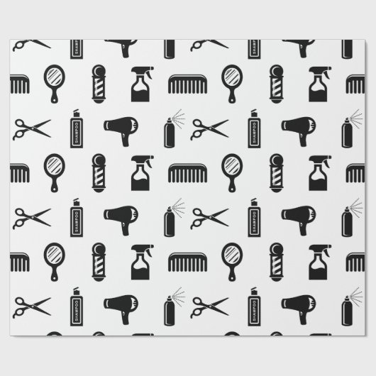 Friseur-Muster CUSTOM FARBE Geschenkpapier (Flach)