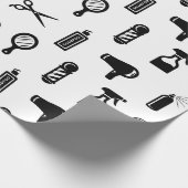 Friseur-Muster CUSTOM FARBE Geschenkpapier (Ecke)