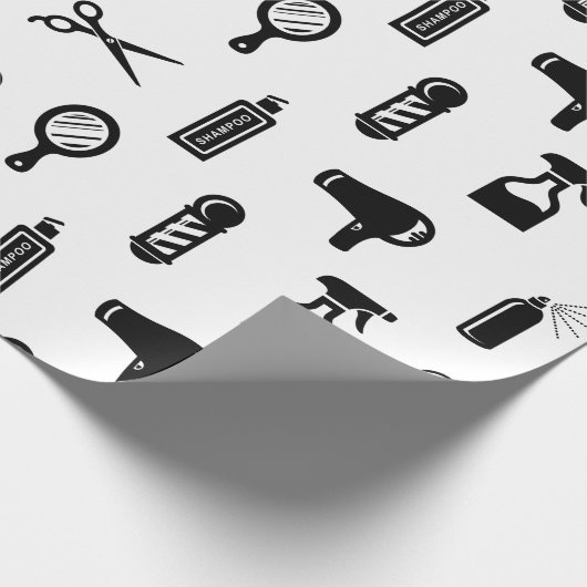 Friseur-Muster CUSTOM FARBE Geschenkpapier (Ecke)
