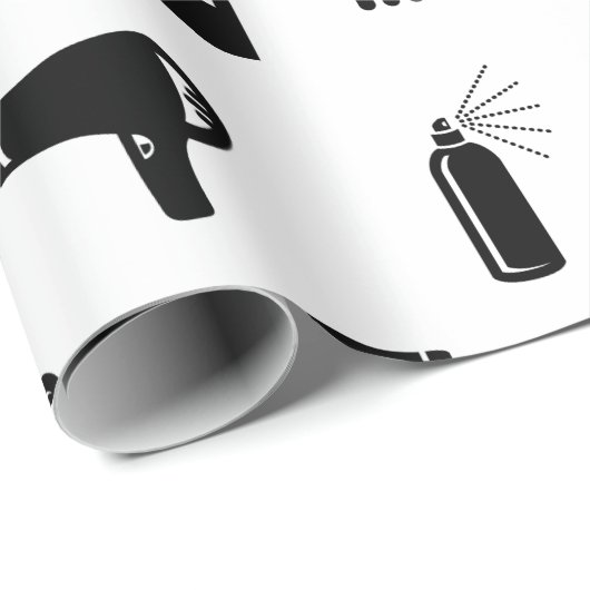 Friseur-Muster CUSTOM FARBE Geschenkpapier (Rolleneckpunkt)