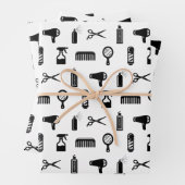 Friseur-Muster CUSTOM FARBE Geschenkpapier Set (Beispiel)