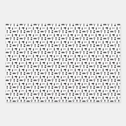 Friseur-Muster CUSTOM FARBE Geschenkpapier Set (Vorderseite 3)