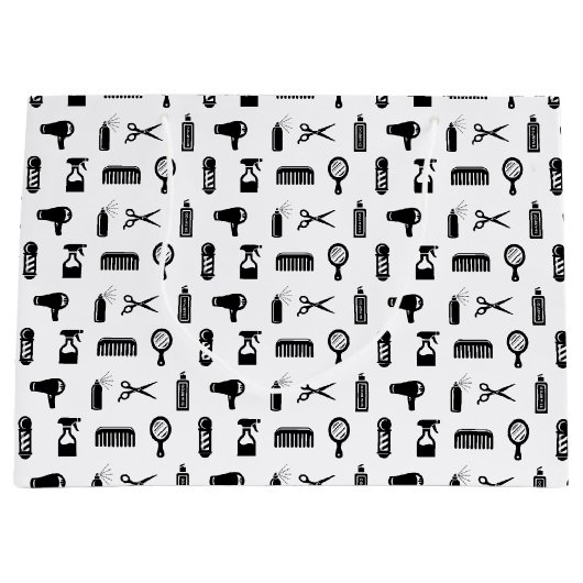 Friseur-Muster CUSTOM FARBE Große Geschenktüte (Vorderseite)