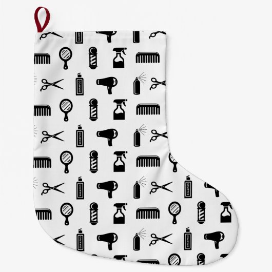 Friseur-Muster CUSTOM FARBE Großer Weihnachtsstrumpf (Vorderseite)