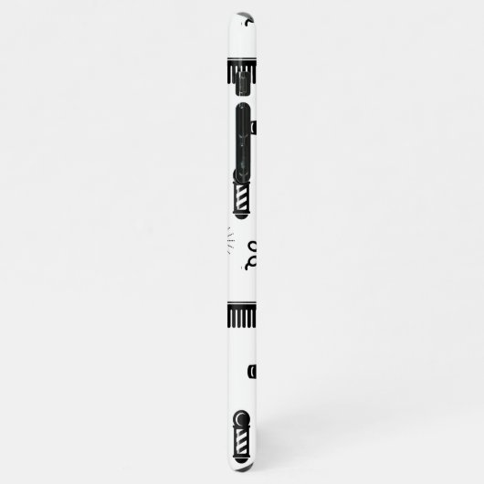 Friseur-Muster CUSTOM FARBE iPhone Hülle (Linke Seite)