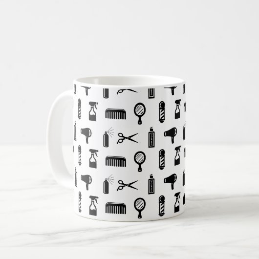 Friseur-Muster CUSTOM FARBE Kaffeetasse (Vorderseite Links)
