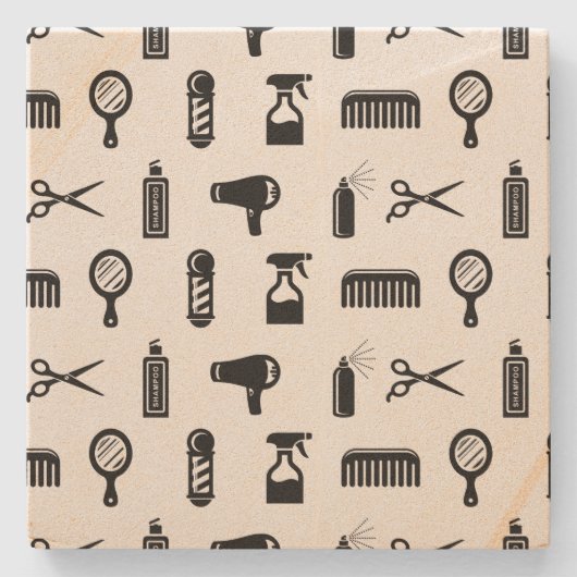 Friseur-Muster CUSTOM FARBE Steinuntersetzer (Vorderseite)