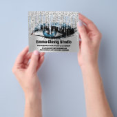 Friseur Nail Lashes Silbergraue Glitzer Tropfen Flyer (Gruppe)