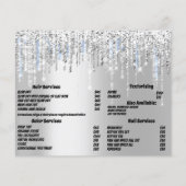 Friseur Nail Lashes Silbergraue Glitzer Tropfen Flyer (Hinten)