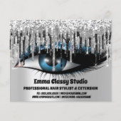 Friseur Nail Lashes Silver VIP Black Tropfen Flyer (Vorne)