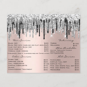 Friseur Nail Stylist Silver Gray Rose Tropfen Flyer