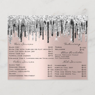 Friseur Nail Stylist Silver Gray Rose Tropfen Flyer