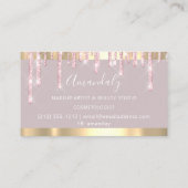 Friseur Nails Lash Makeup Artist Pink Tropfen Visitenkarte (Rückseite)