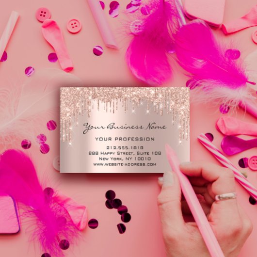 Friseur Nails Makeup Eyelash Rose Tropfen Visitenkarte