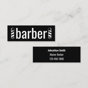 Friseur Name Telefonnummer Schwarz und Weiß Mini Visitenkarte