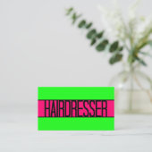 Friseur Neongrüne und Hot-Pink-Visitenkarte Visitenkarte (Stehend Vorderseite)