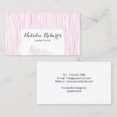 Friseur Niedlich Pink Fair Stylish Visitenkarte (Vorne/Hinten)