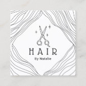 Friseur Niedliche Hand Drawn Schere Schönheitssalo Quadratische Visitenkarte (Vorderseite)