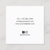 Friseur Niedliche Schere Minimalistisch Schönheits Quadratische Visitenkarte (Rückseite)
