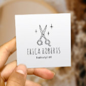 Friseur Niedliche Schere Minimalistisch Schönheits Quadratische Visitenkarte