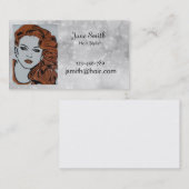 Friseur oder Friseur - stilvoll silber Visitenkarte (Vorne/Hinten)