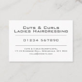 Friseur- oder Friseurausweis Visitenkarte (Vorderseite)