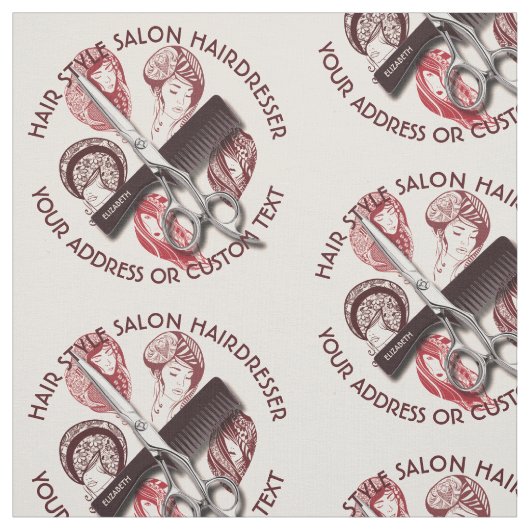 Friseur-oder Schönheits-Salon-Haar-Stylist-Name Stoff (Muster)