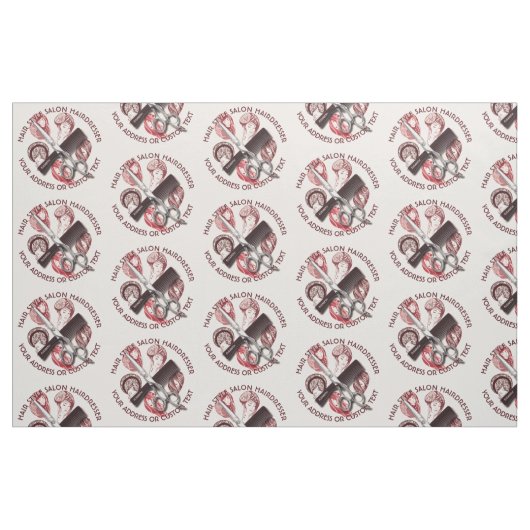 Friseur-oder Schönheits-Salon-Haar-Stylist-Name Stoff (Fat Quarter (45,7 x 55,9 cm))