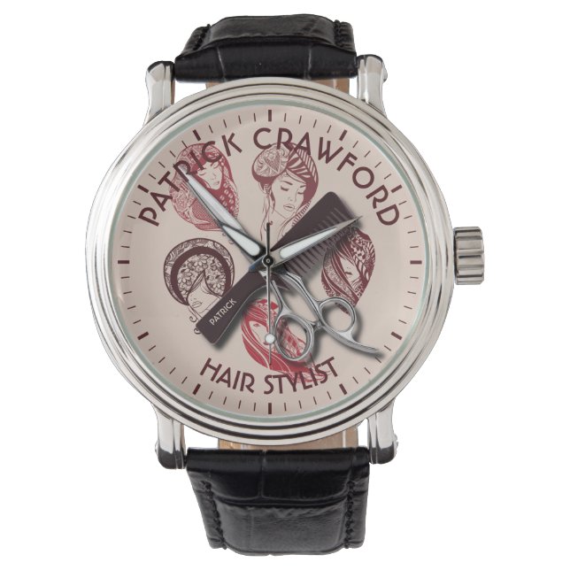 Friseur oder Schönheitssalon mit Namen Armbanduhr (Vorderseite)