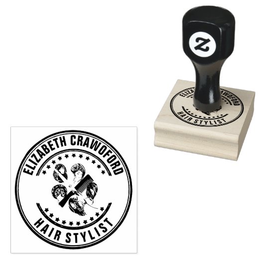 Friseur oder Schönheitssalon mit Namen Gummistempel (Stempel)