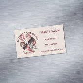 Friseur oder Schönheitssalon mit Namen Magnetische Visitenkarte (Beispiel)