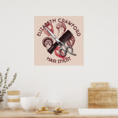 Friseur oder Schönheitssalon mit Namen Poster (Küche)