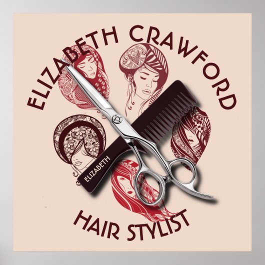 Friseur oder Schönheitssalon mit Namen Poster (Vorne)