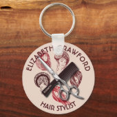 Friseur oder Schönheitssalon mit Namen Schlüsselanhänger (Vorderseite)