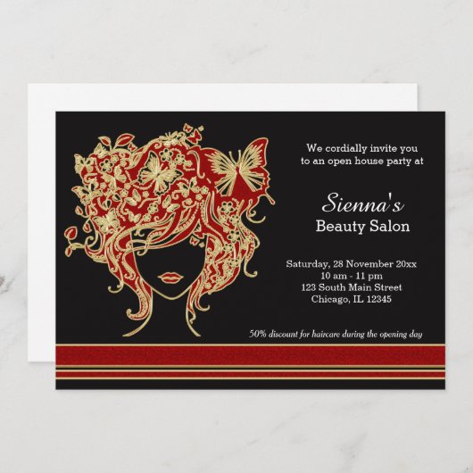 Friseur Open House Einladung (Vorne/Hinten)