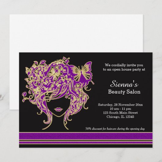 Friseur Open House Einladung (Vorne/Hinten)