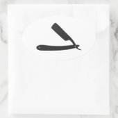 Friseur Ovaler Aufkleber (Tasche)