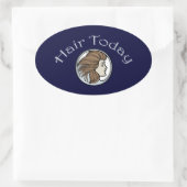 Friseur Ovaler Aufkleber (Tasche)