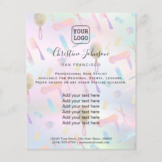 Friseur Pastellfarben Muster Flyer (Vorne)
