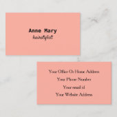 Friseur Peach Corpink Pink Black Visitenkarte (Vorne/Hinten)