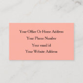 Friseur Peach Corpink Pink Black Visitenkarte (Rückseite)