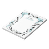 Friseur Personalized Blue Stars & Sparkles Notizblock (Rotiert)