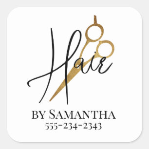Friseur Persönlicher Friseur Salon Quadratischer Aufkleber