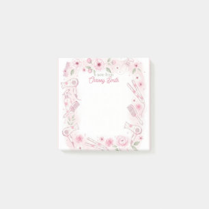 Friseur Persönlicher Rosa Blumenname Post-it Klebezettel