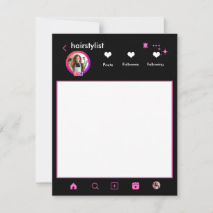 Friseur Pink Makeup-Artist Instagram QR CODE  Mitteilungskarte