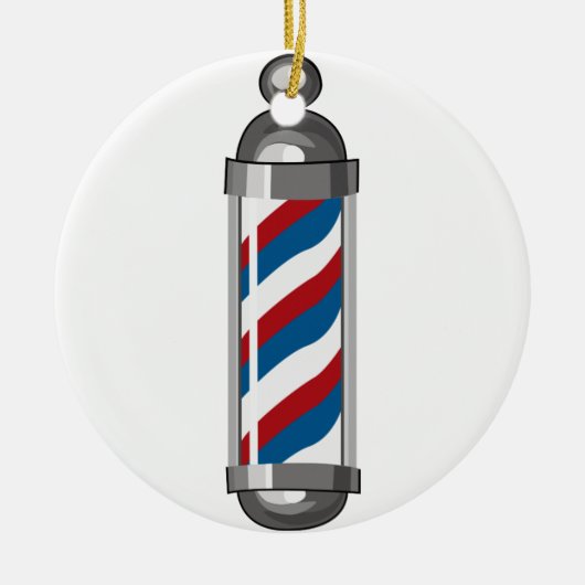 Friseur Pole Keramik Ornament (Vorne)
