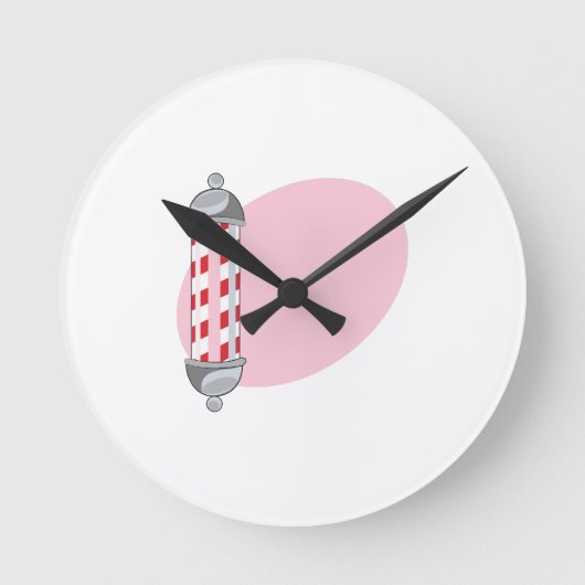 Friseur Pole Runde Wanduhr (Vorderseite)