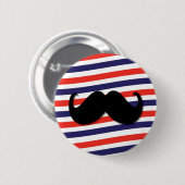 Friseur-Pole-Schnurrbart-rotes weißes Blau Button (Vorne & Hinten)