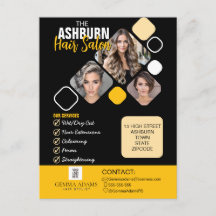Friseur-Poster Individuelles Design in Schwarz-Gel
